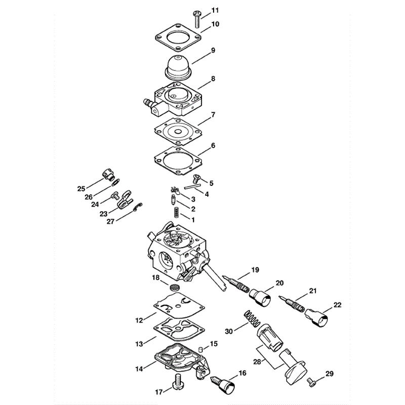 Stihl FS 56 BRUSHCUTTER (FS56C-E) Parts Diagram, Carburetor C1M-S145
