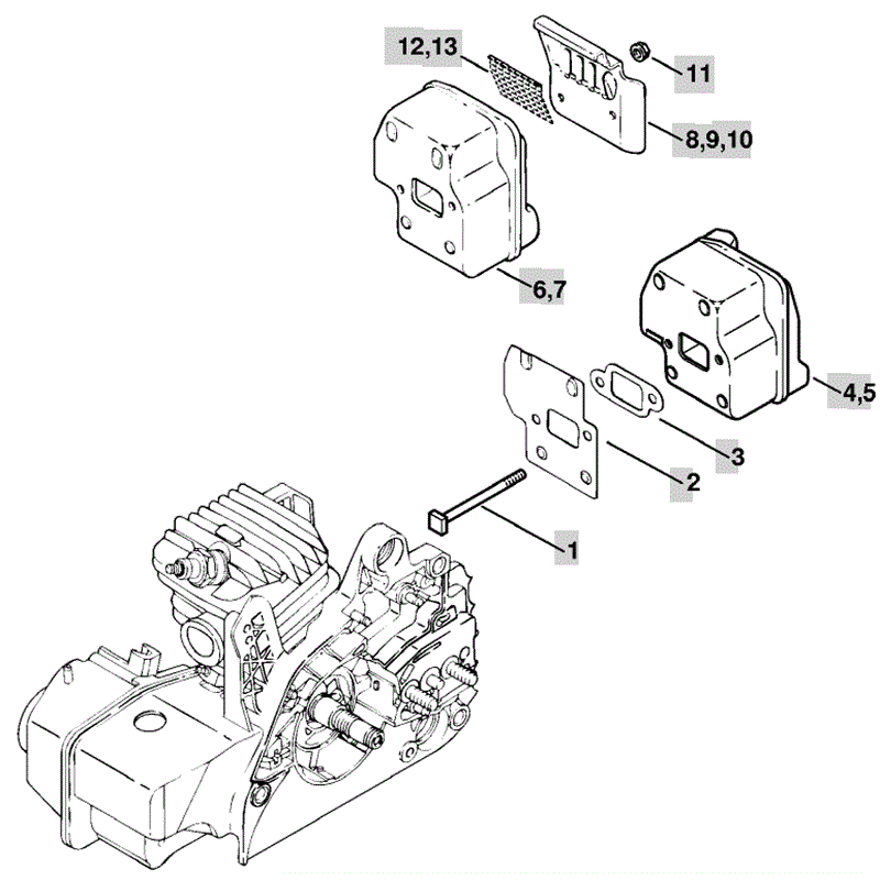 Stihl MS 230 Chainsaw (MS230C) Parts Diagram, Muffler