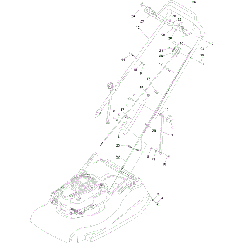 Hayter Harrier 56 (566) Lawnmower (566J402000000 AND UP) Parts Diagram, Handlebar and Control
