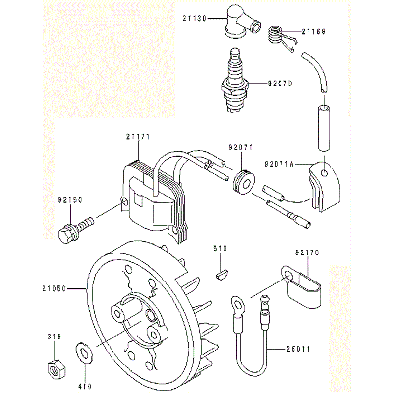 Kawasaki KBH43A (HA043F-AS50) Parts Diagram, ELECTRIC-EQUIPMENT