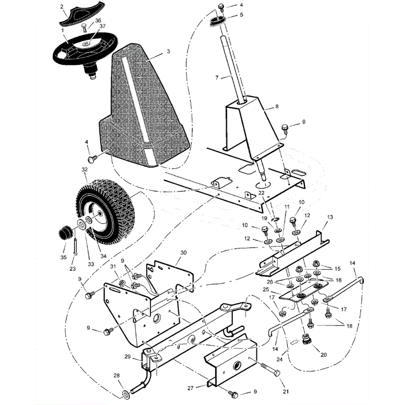 Hayter 10/30 (133D260000001-133D260999999) Parts Diagram, Steering