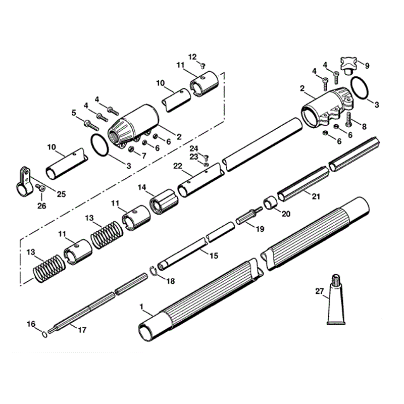 Stihl HT 101 Pole Pruner (HT101) Parts Diagram, Drive tube assembly HT 101