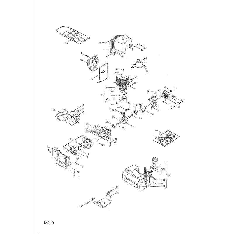 Mountfield MB 28 (283120000-MOU [2006]) Parts Diagram, Brush Cutter Engine