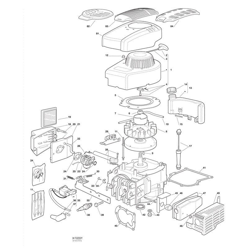 Mountfield M150 Series 150 Engine (2007) Parts Diagram, Page 1