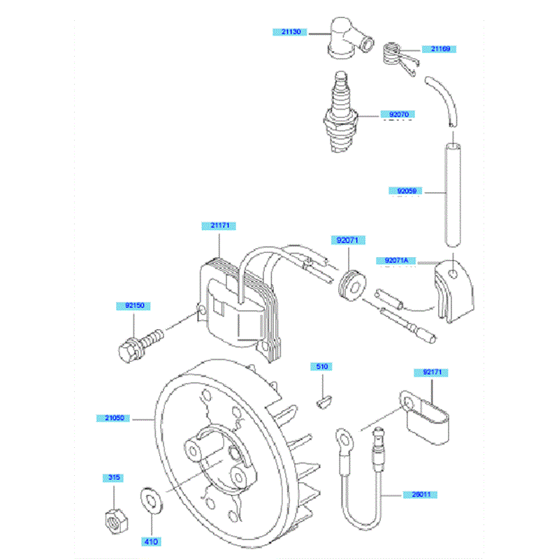 Kawasaki KBH48A  (HA048G-AS50) Parts Diagram, Electric Equipment