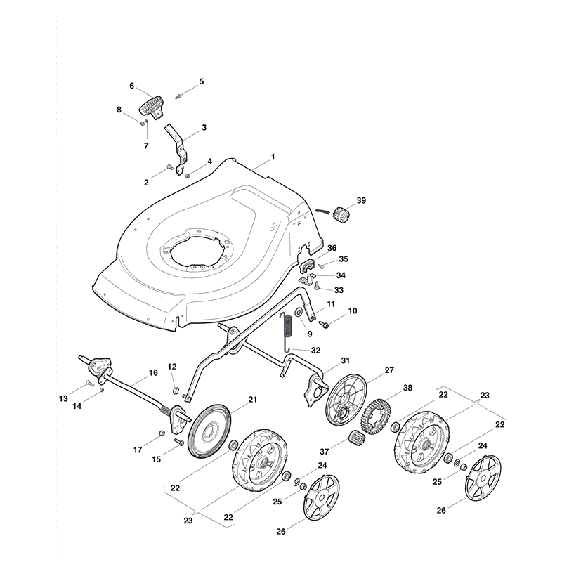 Mountfield 462PD Petrol Rotary Mower (2010) Parts Diagram, Page 1