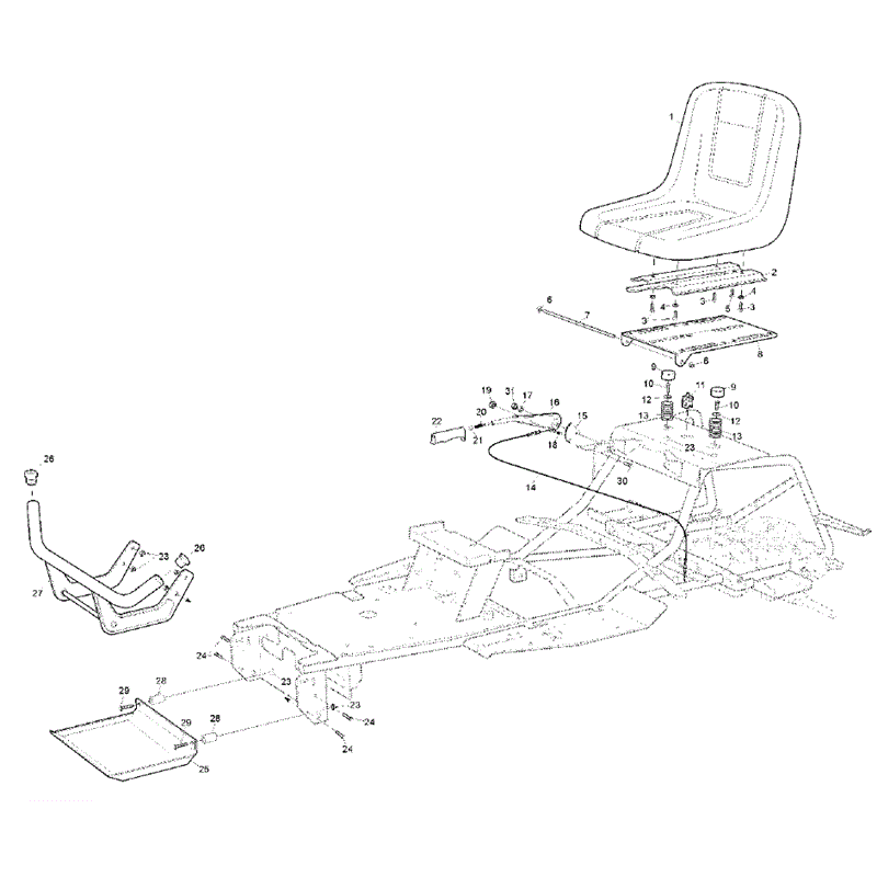 Hayter RS14/82 (14/32) (148A001001-148A001001) Parts Diagram, Seat Assembly