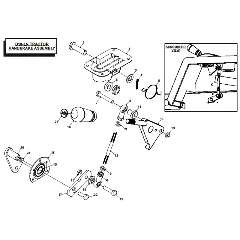 Countax D50LN Lawn Tractor 2007 (2007) Parts Diagram, Handbrake Assembly