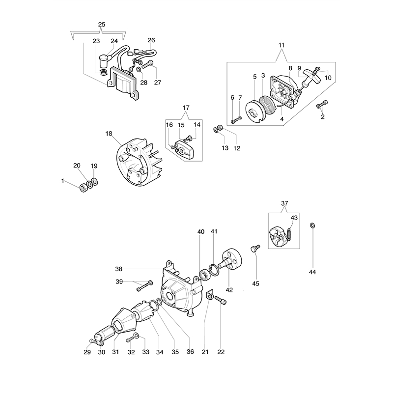 Oleo-Mac 740 S (740 S) Parts Diagram, Starter assy and clutch