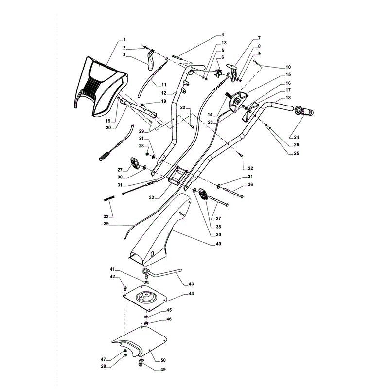 Castel / Twincut / Lawnking TELLUS-50G (2011) Parts Diagram, Handle