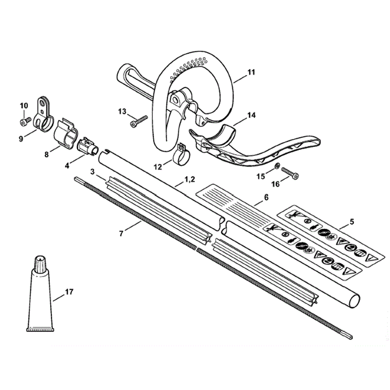 Stihl FS 70 Brushcutter  (FS70RC) Parts Diagram, Engine housing (Bike handle)