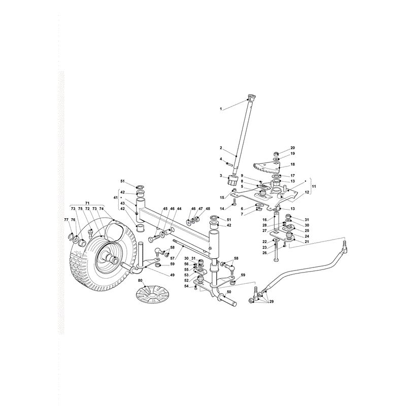 Castel / Twincut / Lawnking XG160HD (2008) Parts Diagram, Steering 