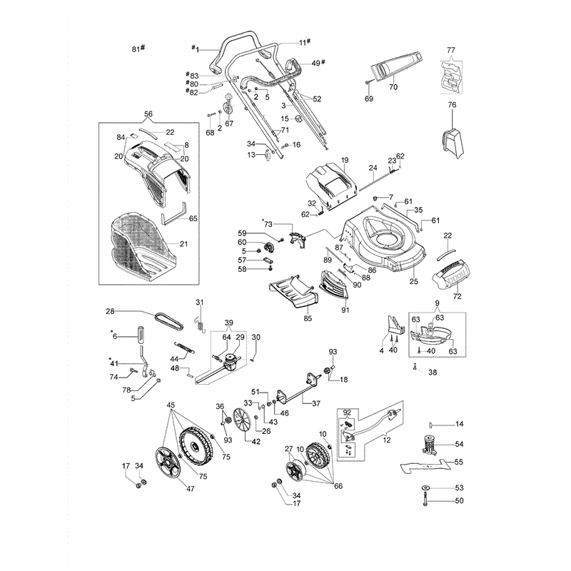Efco LR 53 TBX Allroad Plus 4 B&S Lawnmower (LR 53 TBX Allroad Plus 4) Parts Diagram, Page 1