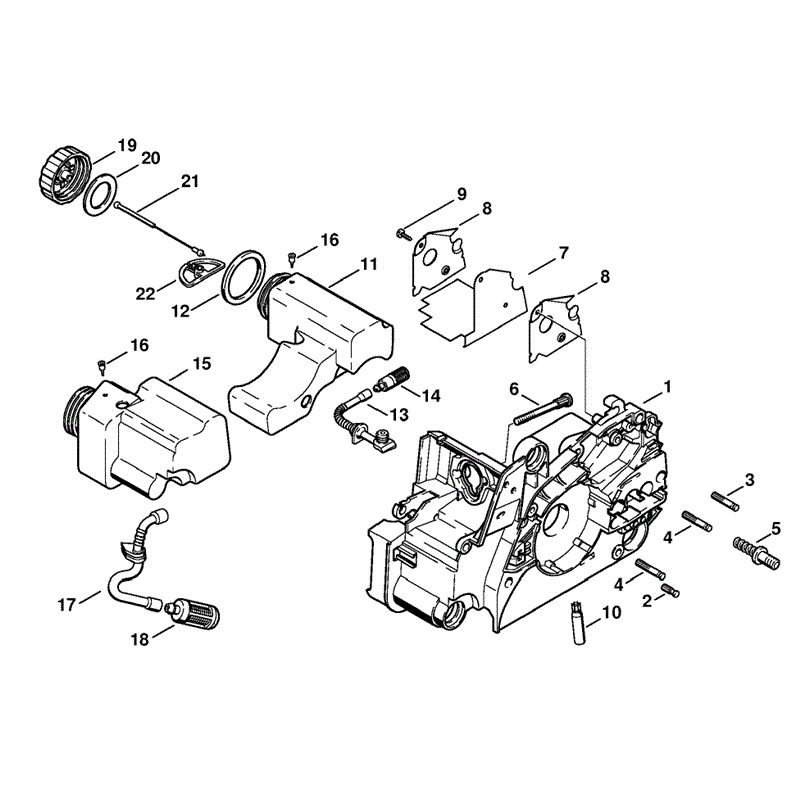 Stihl MS 170 Chainsaw (MS170D) Parts Diagram, Engine Housing