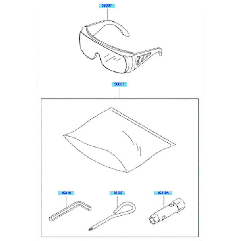Kawasaki KBH27A  (HA027F-AS50) Parts Diagram, Tools