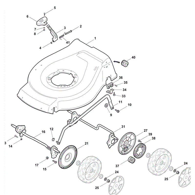 Mountfield 461PD-ES Petrol Rotary Mower (2011) Parts Diagram, Page 1