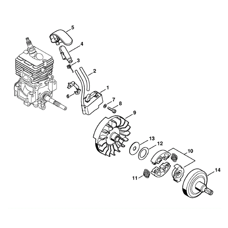 Stihl FS 56 BRUSHCUTTER (FS56R) Parts Diagram, Ignition system, Clutch