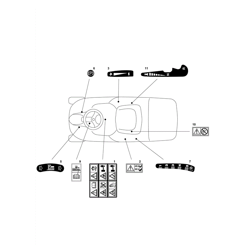 Castel / Twincut / Lawnking XE80VD (2010) Parts Diagram, Labels