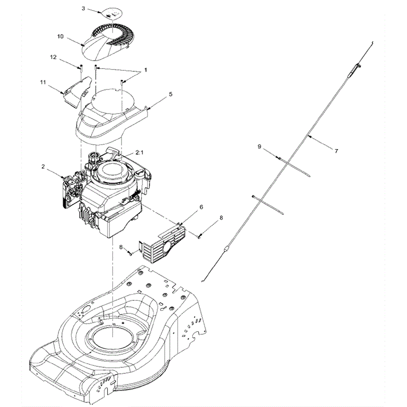 Hayter R48 Recycling (446) (446E280000001-466E290999999) Parts Diagram, Engine Assembly