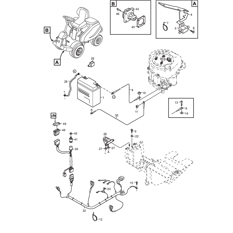 Stiga VILLA 13 HST (13-2729-75 [2015]) Parts Diagram, Electric system_0
