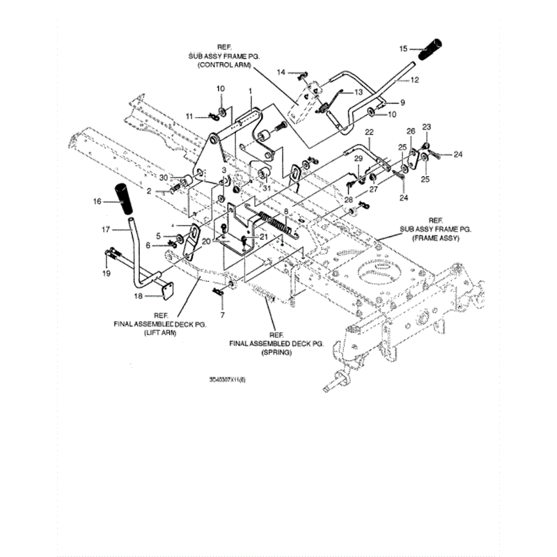 Hayter 12/40 (DC1240) Parts Diagram, Mowers Suspension Assy