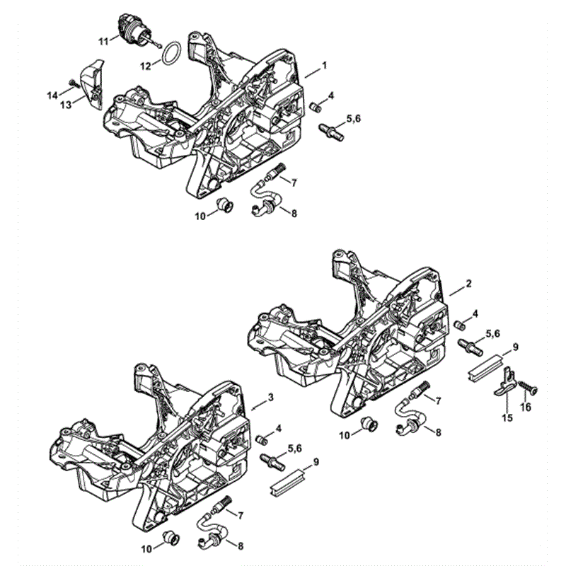 Stihl MS 231 Chainsaw (MS231 Z) Parts Diagram, Engine Housing