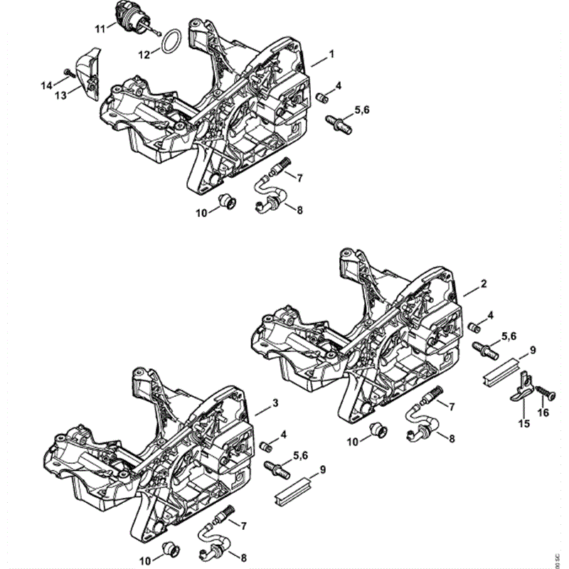 Stihl MS 251 Chainsaw (MS251) Parts Diagram, Engine Housing
