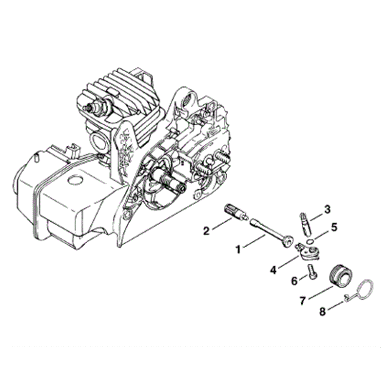 Stihl MS 250 Chainsaw (MS250) Parts Diagram, Oil pump stihl chain brake diagram 