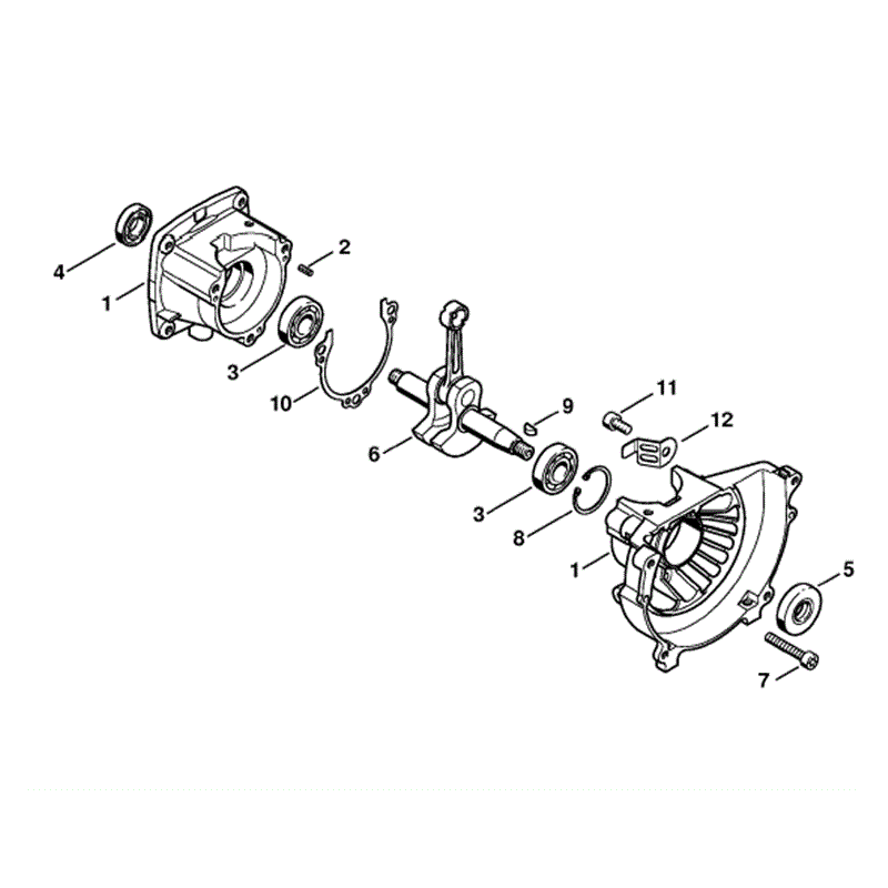 Stihl FS 83 Brushcutter (FS83T) Parts Diagram, Crankcase