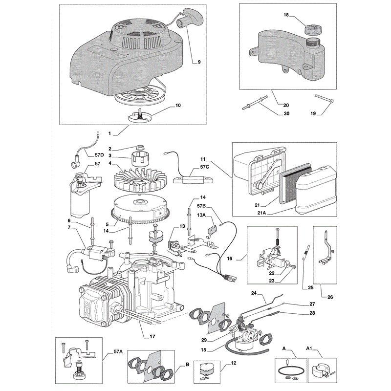Castel / Twincut / Lawnking WBE0701-ES (2009) Parts Diagram, Page 1