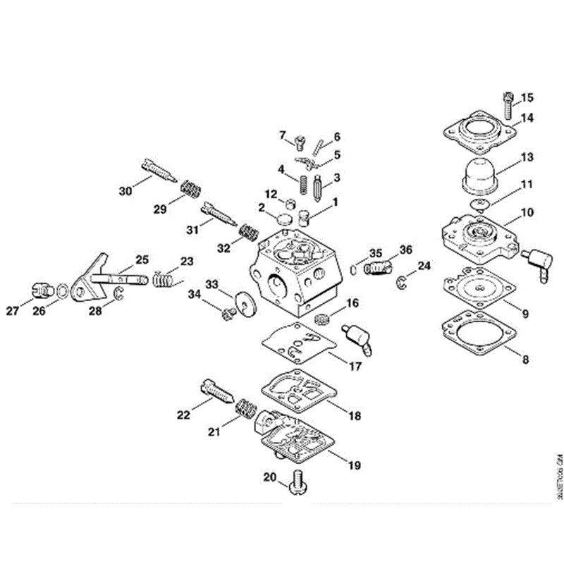 Stihl FS 85 Brushcutter (FS85) Parts Diagram, T_-Carburetor WT-447