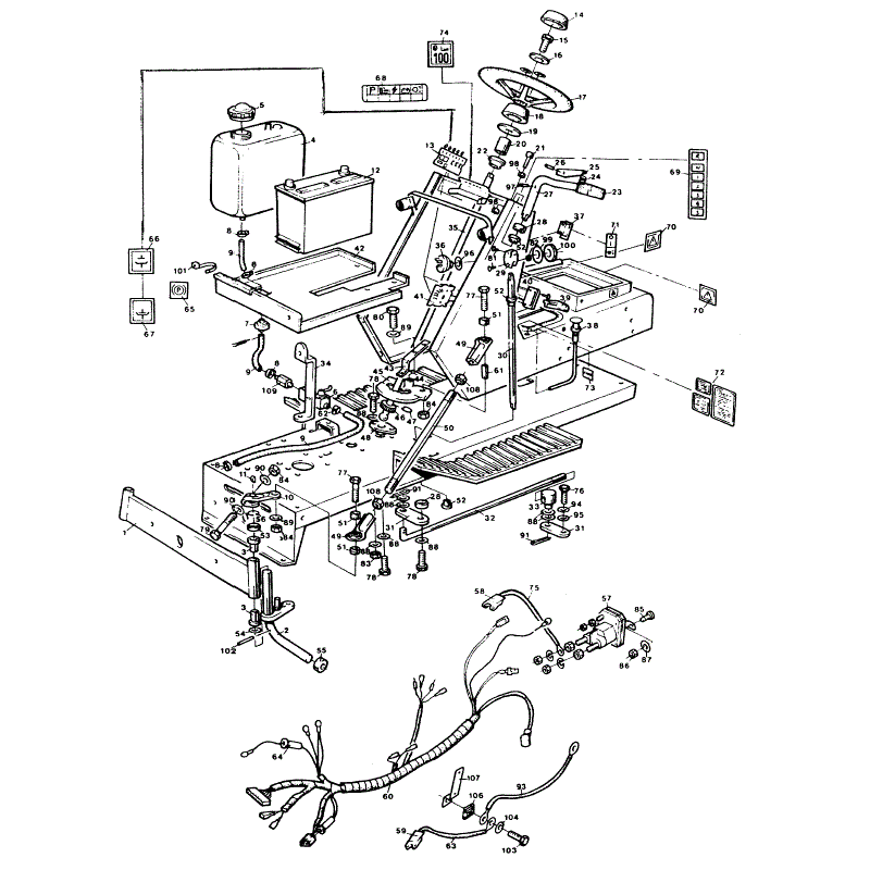 1989 S-T & D SERIES WESTWOOD TRACTORS (1989) Parts Diagram, Steering