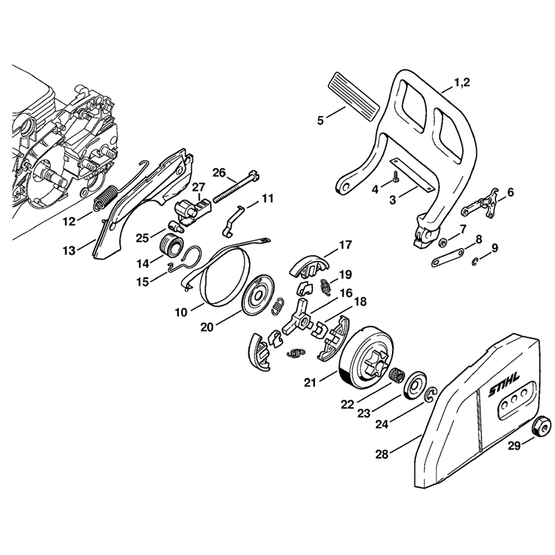 Stihl MS 170 Chainsaw (MS170C-E) Parts Diagram, Hand Guard