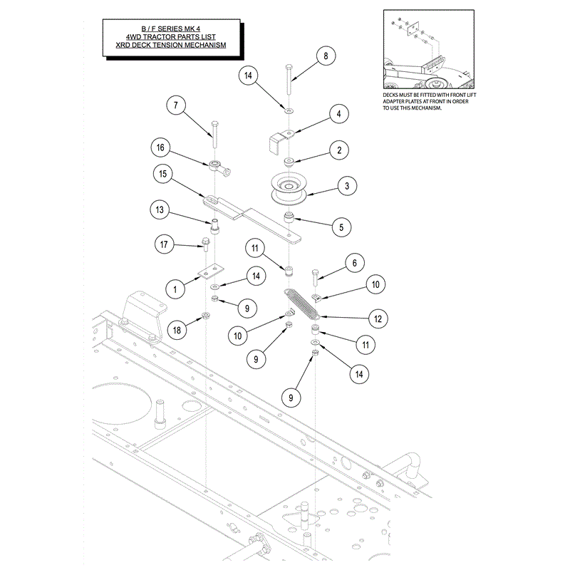 Countax B Series Lawn Tractors  (2014) Parts Diagram, Deck Tensioner (XRD only)
