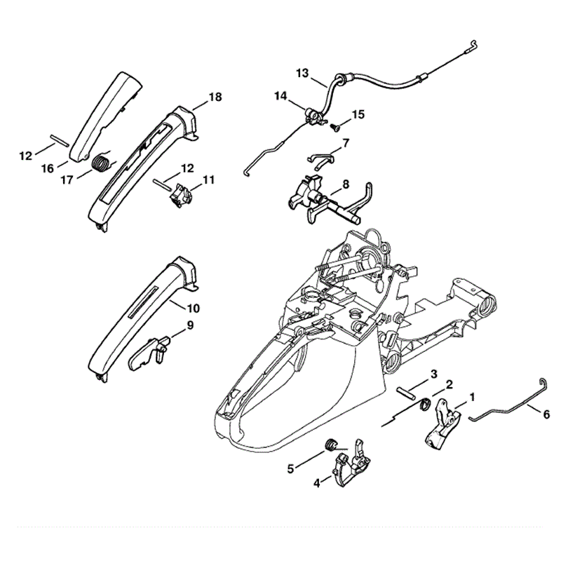 Stihl MS 280 Chainsaw (MS280 IZ) Parts Diagram, Throttle Control