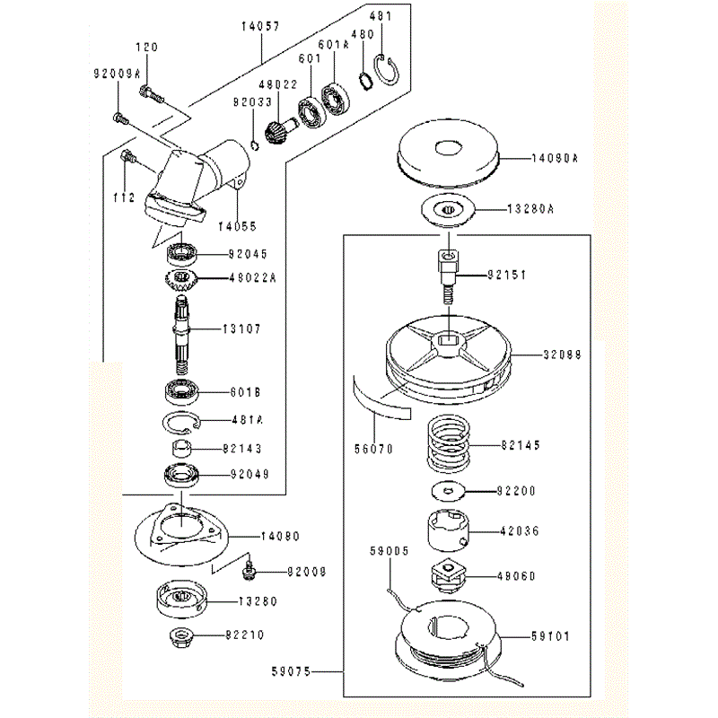 Kawasaki KBL34A (HA034F-AS51) Parts Diagram, CASE CUTTER