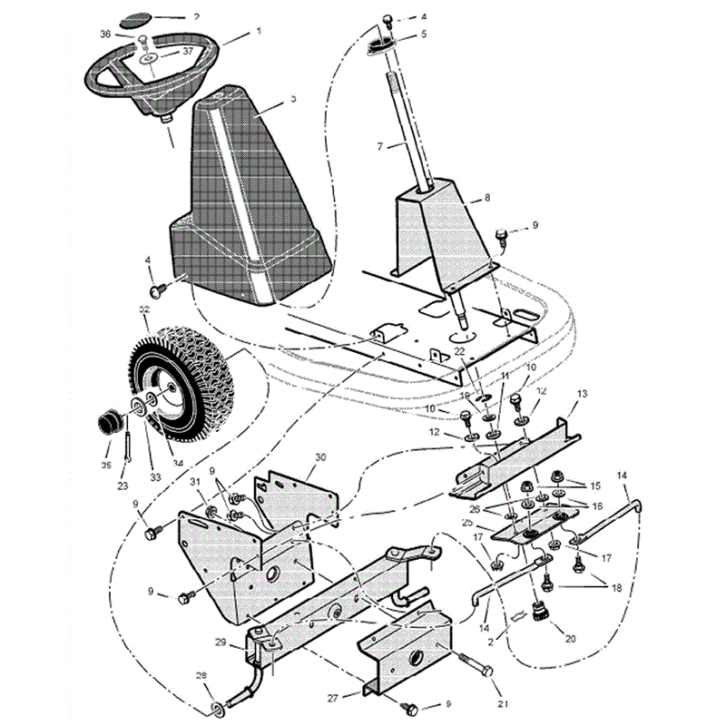 Hayter 10/30 (133A001001-133A099999) Parts Diagram, Steering