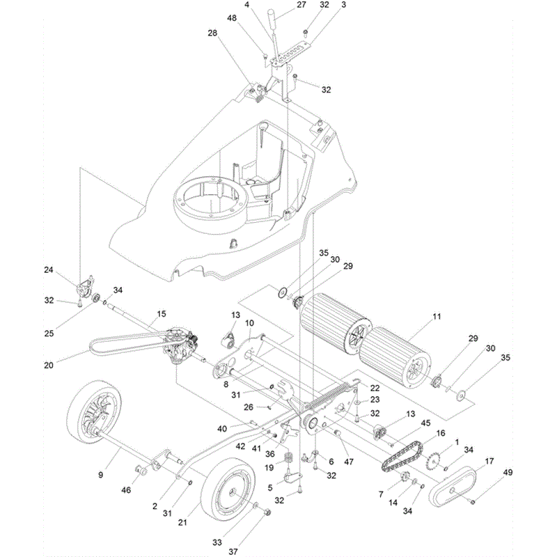 Hayter Harrier 41 Pro (379) Autodrive FS Lawnmower (379A 400000000 and up) Parts Diagram, Deck & Grassbox