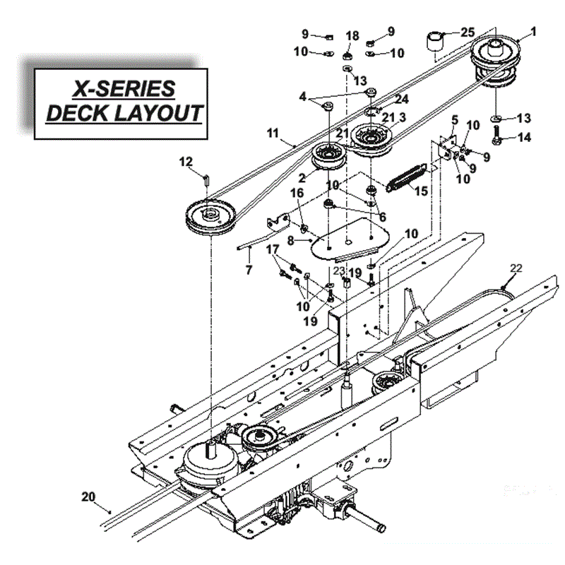 Countax X Series Rider 2011 (2011) Parts Diagram, Deck Layout