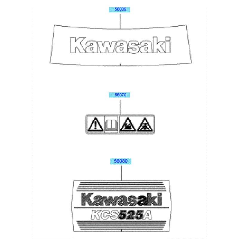 Kawasaki KCS525A (HK525B-BS50) Parts Diagram, Labels