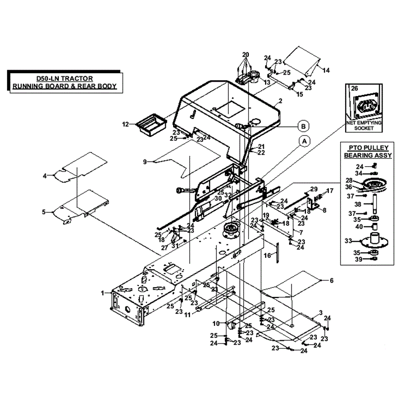 Countax D50LN  Lawn Tractor 2008 (2008) Parts Diagram, Running Board & Rear Body