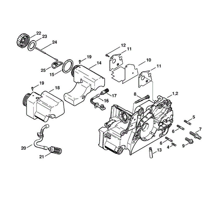 Stihl MS 180 Chainsaw (MS180C-BEZ) Parts Diagram, Engine Housing