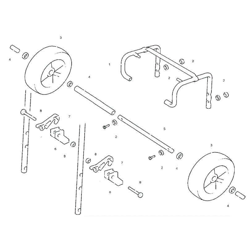 Hayter 453 Hover Lawnmower (181E310000001 onwards) Parts Diagram, Kit - Undercarriage (Transport Wheels)