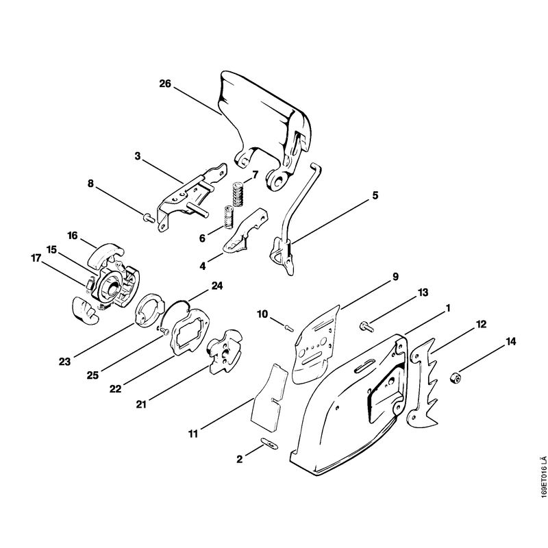 Stihl 032 AV Chainsaw (032AVQ) Parts Diagram, Chain Brake With isolating Clutch