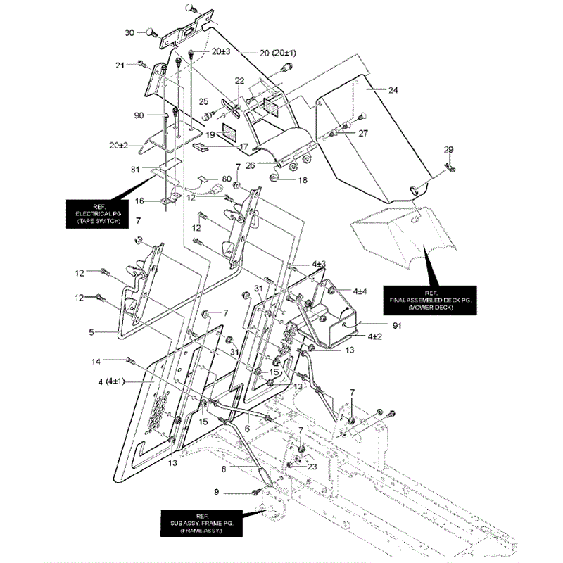 Hayter 19/40 (146S001001-146S099999) Parts Diagram, Rear Chassis Assembly 1