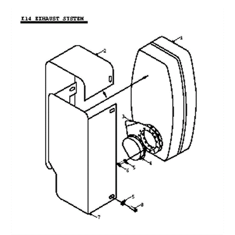 Countax K Series Lawn Tractor 1991-1992 (1991-1992) Parts Diagram, K14 Exhaust System