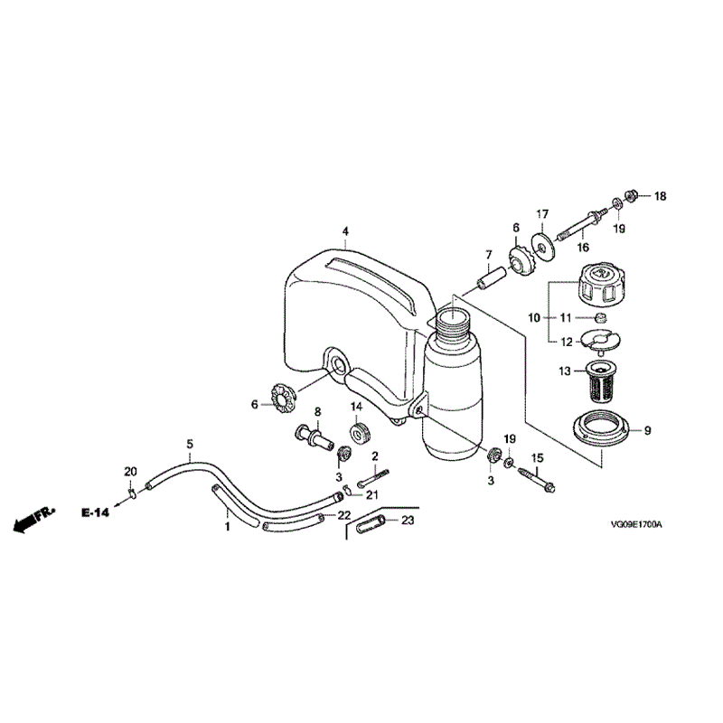 Honda HRH536 QXE (HRH536K4-QXE-MZBU) Parts Diagram, FUEL TANK