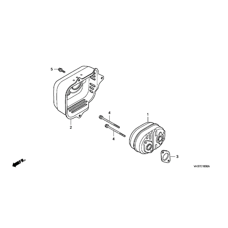 Honda Izy HRG 465 SD Lawnmower (HRG465C3-SDE-MADF) Parts Diagram, MUFFLER 