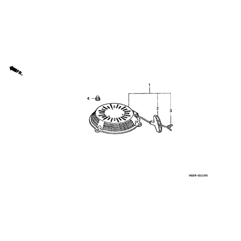 Honda HRB425 CQX (HRB425C-QXE-MZCF) Parts Diagram, RECOIL STARTER