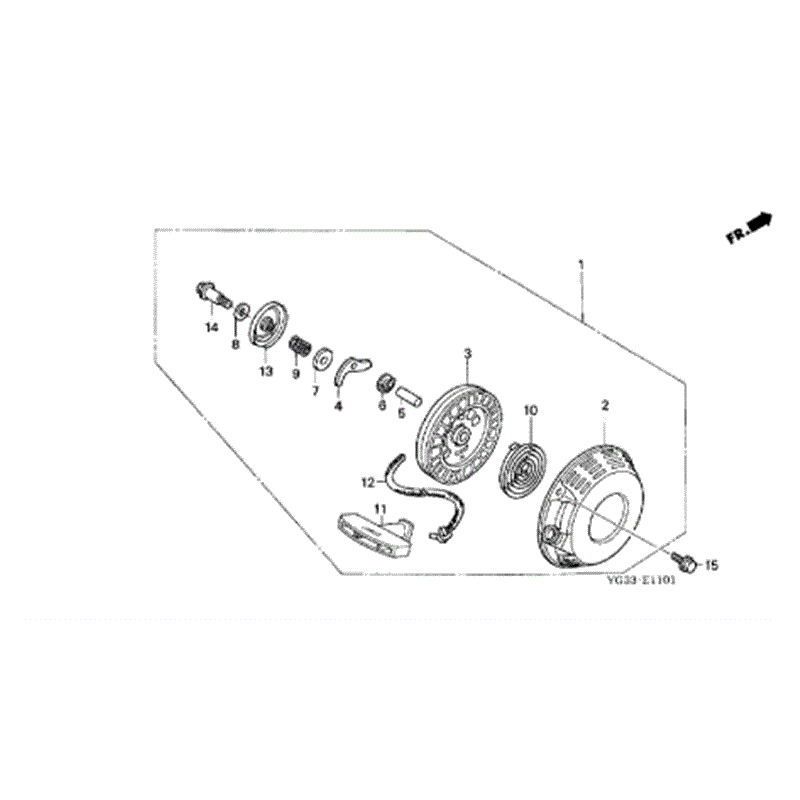 Honda WB20 Water Pump (WB20XT-WABT) Parts Diagram, RECOIL STARTER